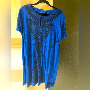 Royal blue embroidered dress